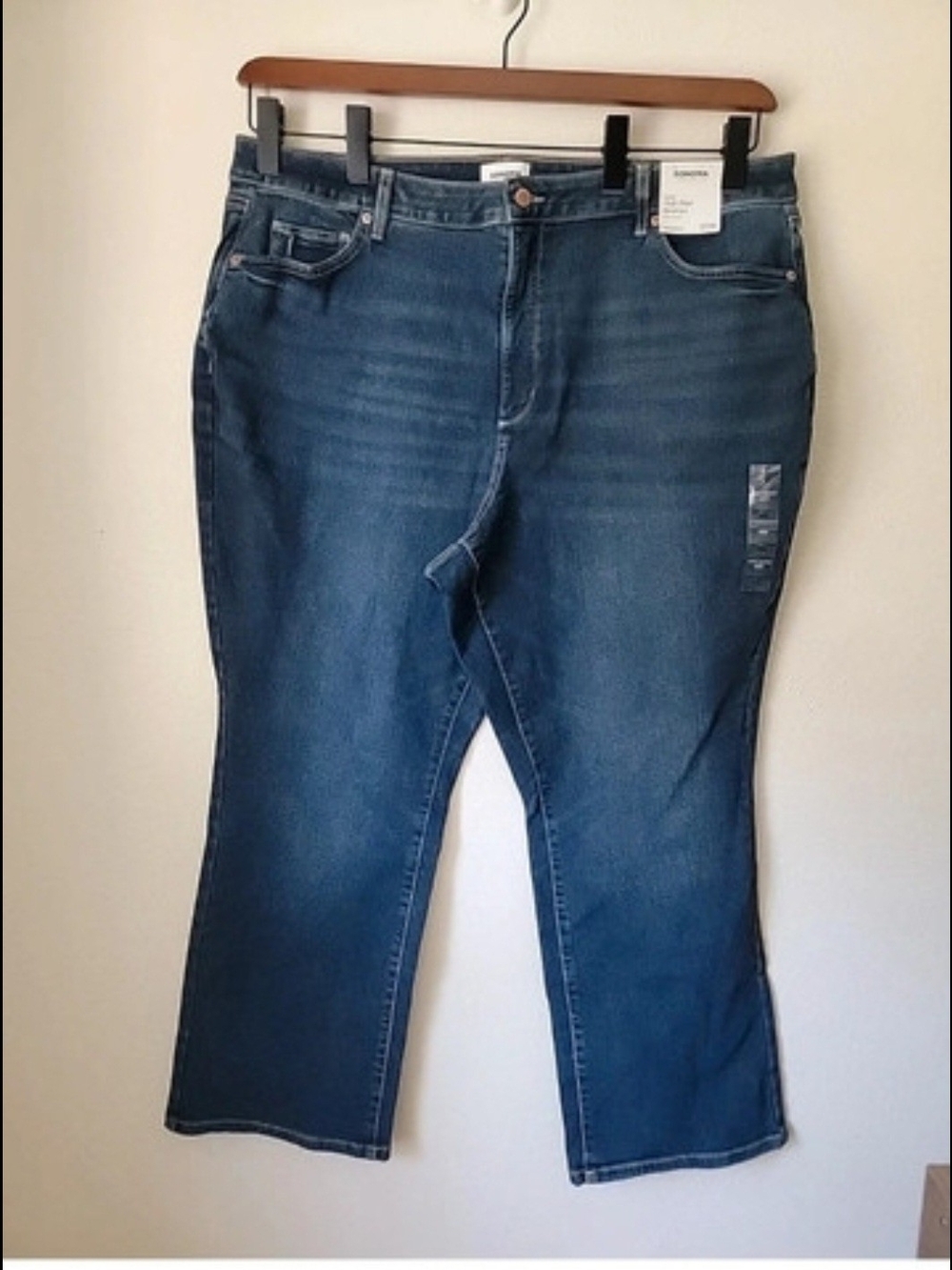 Sonoma Womens Bootcut High Rise Jeans in Dark Blue 20 W